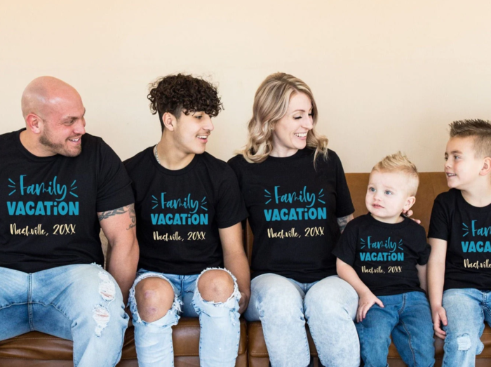 These custom-made shirts can feature playful or meaningful designs that represent her family members