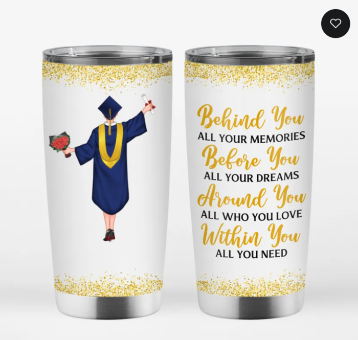 A personalized tumbler is a practical and stylish gift for any graduate